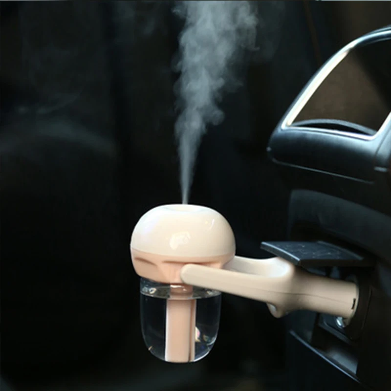 12V Mini Car Aroma Diffuser Car Steam Humidifier Oil Air Purifier Essential Creator Mist Aromatherapy 25ml/h 001 Sky Blue/Purple