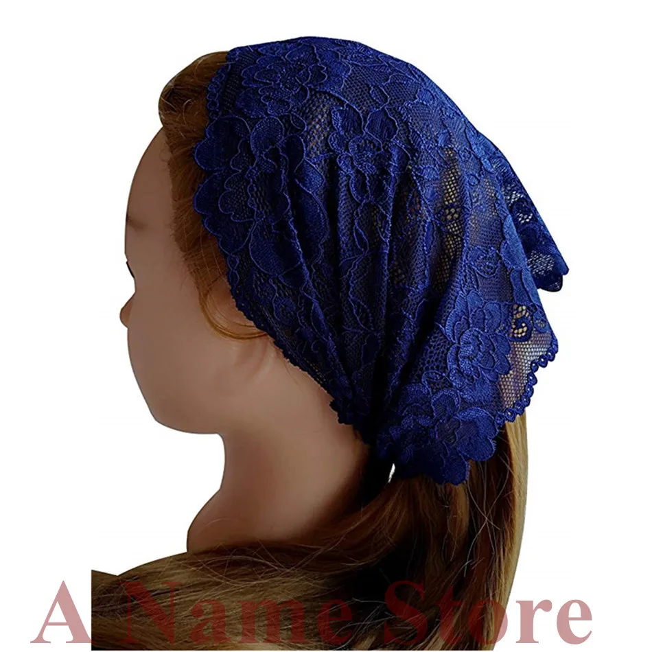 Mantilla Veils Mass Headband, Lenço, Cobertura de Cabeça, Igreja, Capela Católica, Voile Voile, Preto, Marinha, Off, 3pcs