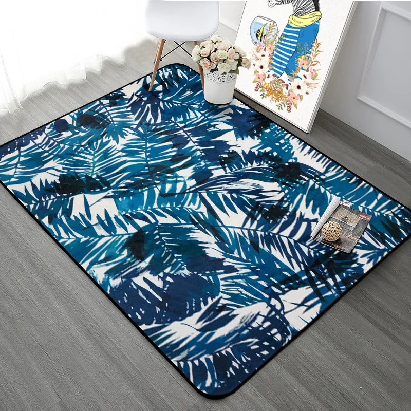 Green leaf 3D Graffiti Print Carpets living room Anti-Slip Floor Mat/Rugs Bedroom Hallway Study Room bedside Home Decor Carpet