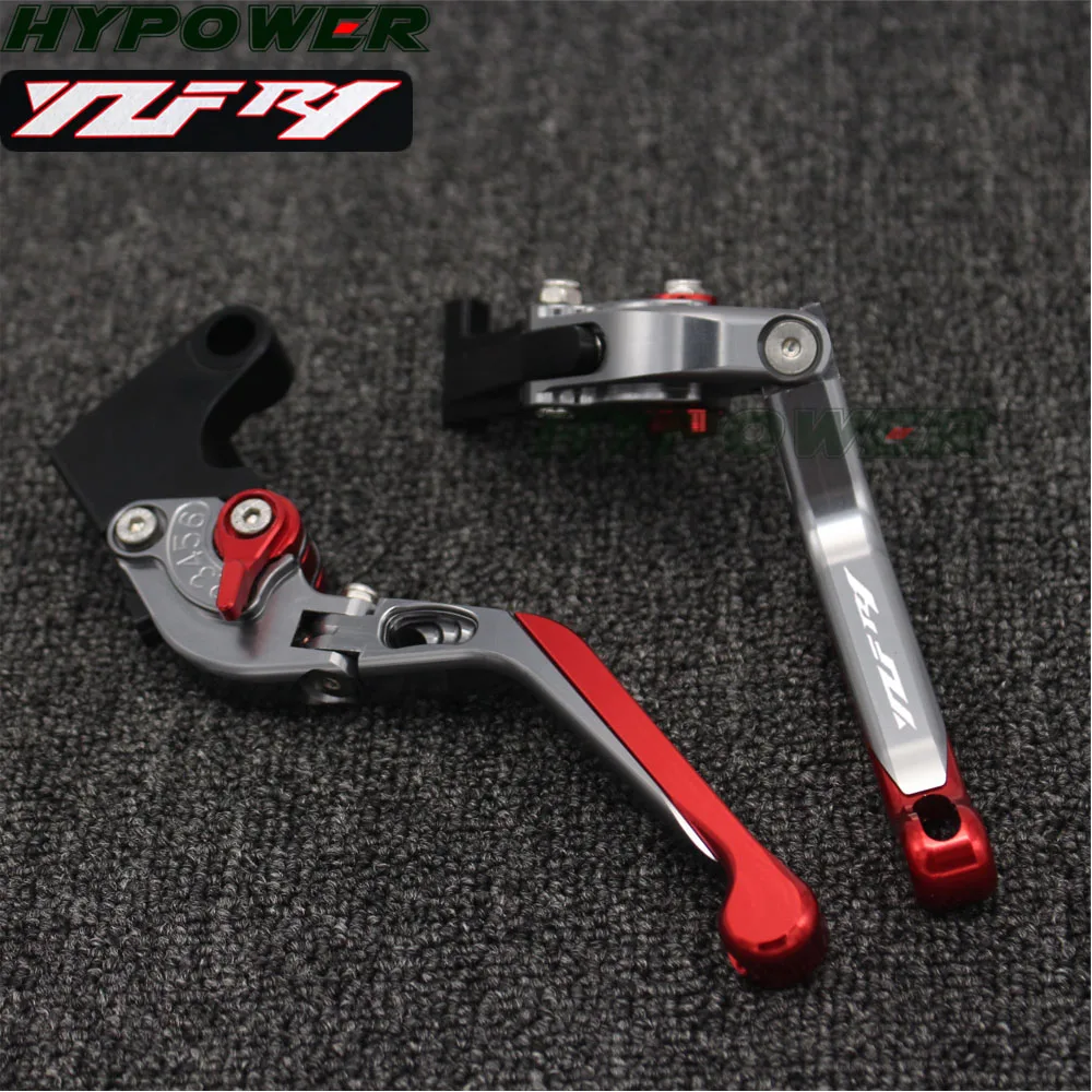 With Logo(YZF R1) Red+Titanium CNC New Adjustable Motorcycle Brake Clutch Levers For Yamaha YZF R1 2009 2010 2011 2012 2013 2014