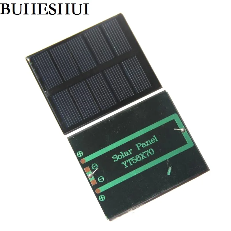 

BUHESHUI 0.5Watt 2.5V Polycrystalline Solar Panel Solar Cell DIY Solar System For Led Epoxy 58*70*3MM Wholesale 100pcs/lot