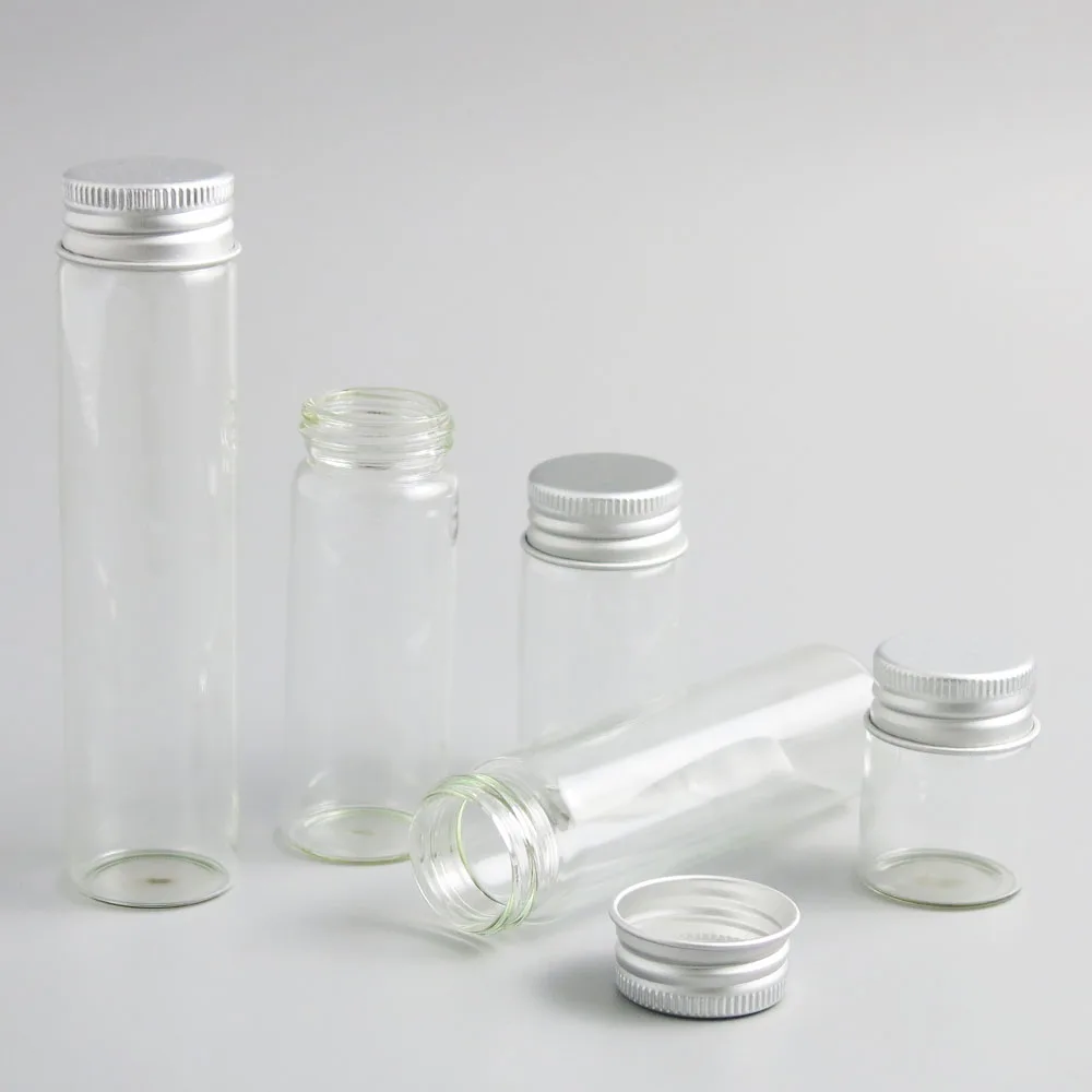 

360 x 15ml 25ml 40ml 50ml 60ml Clear Glass Bottle Aluminum Screw Cap for Essential Oil Using 15cc 25cc 2oz Essence Containers