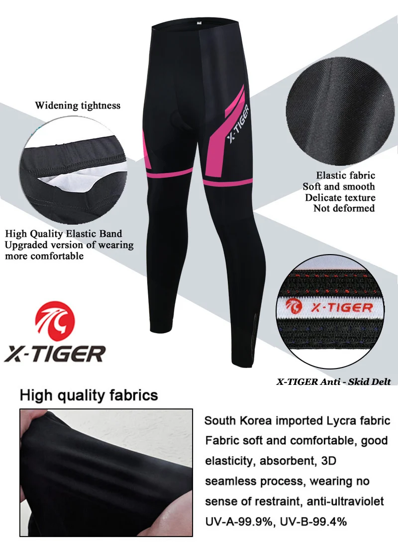 X-TIGER Frauen Radfahren Hosen Anti-shock MTB Fahrrad Radfahren Hosen Anti-schweiß 5D Anti-Slip Gepolsterte Gel Racing fahrrad Sport Hosen – Detail 3