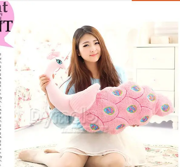 

big new creative plush peacock toy lovely beautiful peacock pillow pink doll gift about 80cm