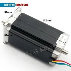 Nema 23 stepper motor Double Dual shaft 112mm 2.8N.cm 425 Oz-in 4 wires 3A 23HS2430B