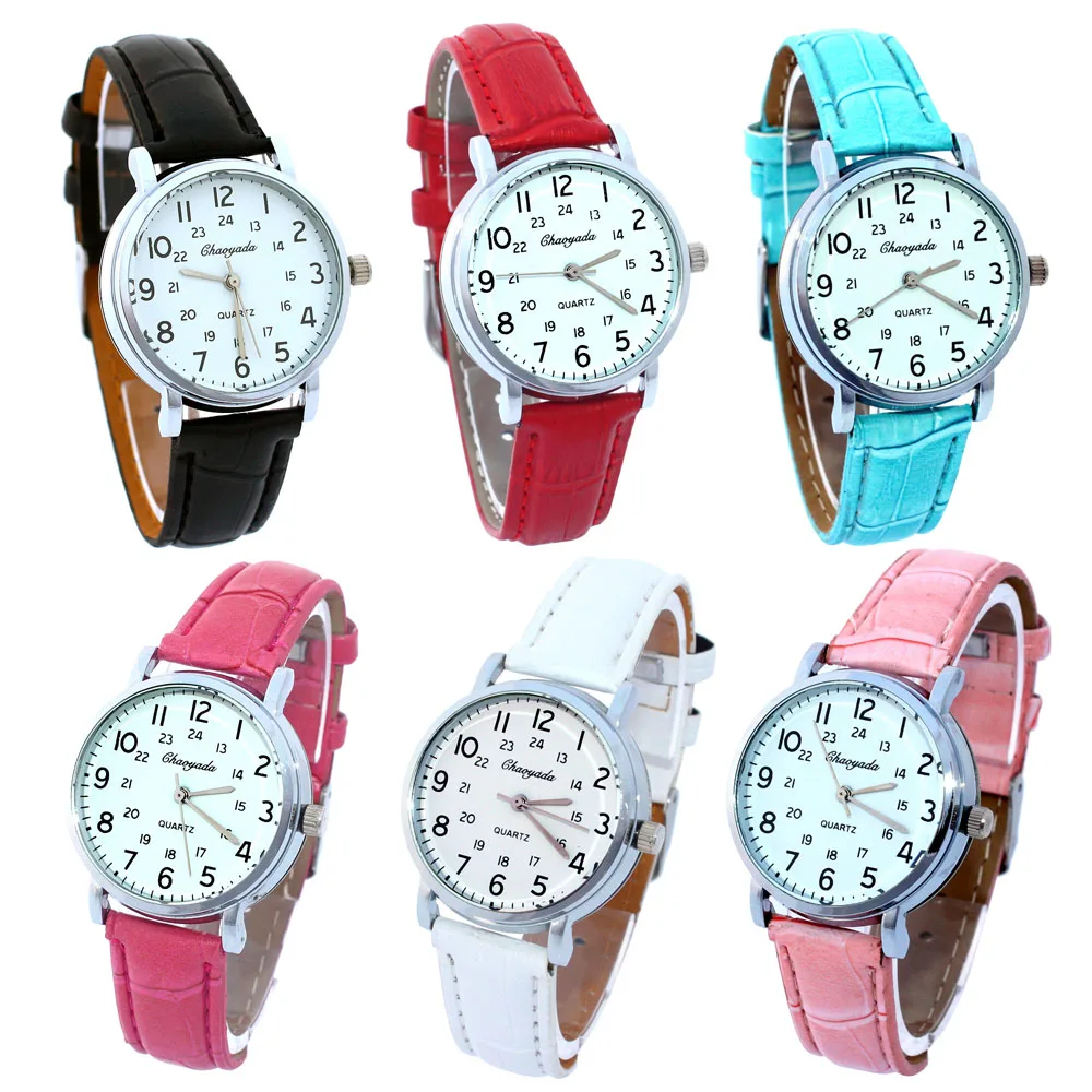 10pcs Bulk Women's Fashion Children Candy Watches Leather WristWatch Ladies Gifts Casual Dial Watch Female Relogio Feminino U63M