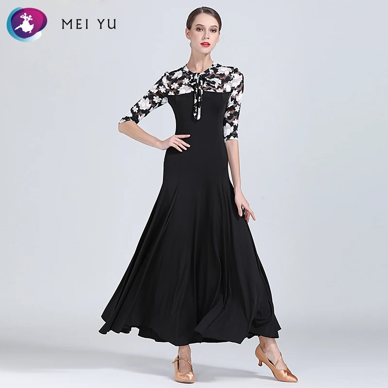 

MEI YU S9034 New Adult Modern Dance National Standard Dance Long Sleeve Maple Leaf Skirt