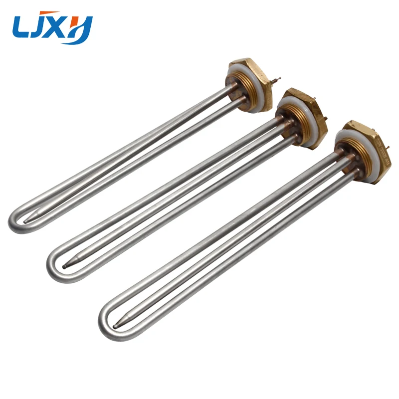 LJXH 220V 1KW/1.5KW/2KW Electric Water Tubular Heater Immersion Heating Element 1 1/4 Inch Thread with Probe Tube