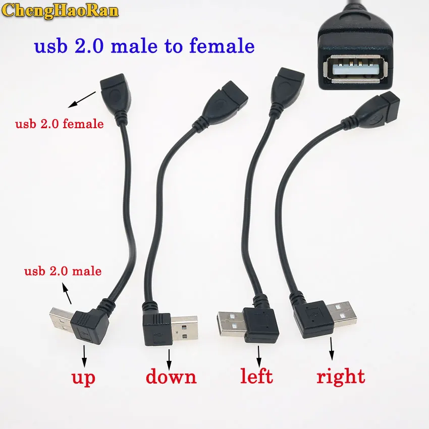 

Соединительный кабель ChengHaoRan, USB 2,0 с разъемом «Папа-папа», «папа», «мама», 90 градусов
