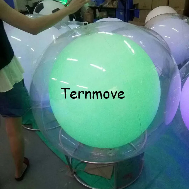 Divertido globo inflable de doble capa, luz LED táctil que cambia de Color, pelota de playa, globo que brilla, decoración del banquete de boda