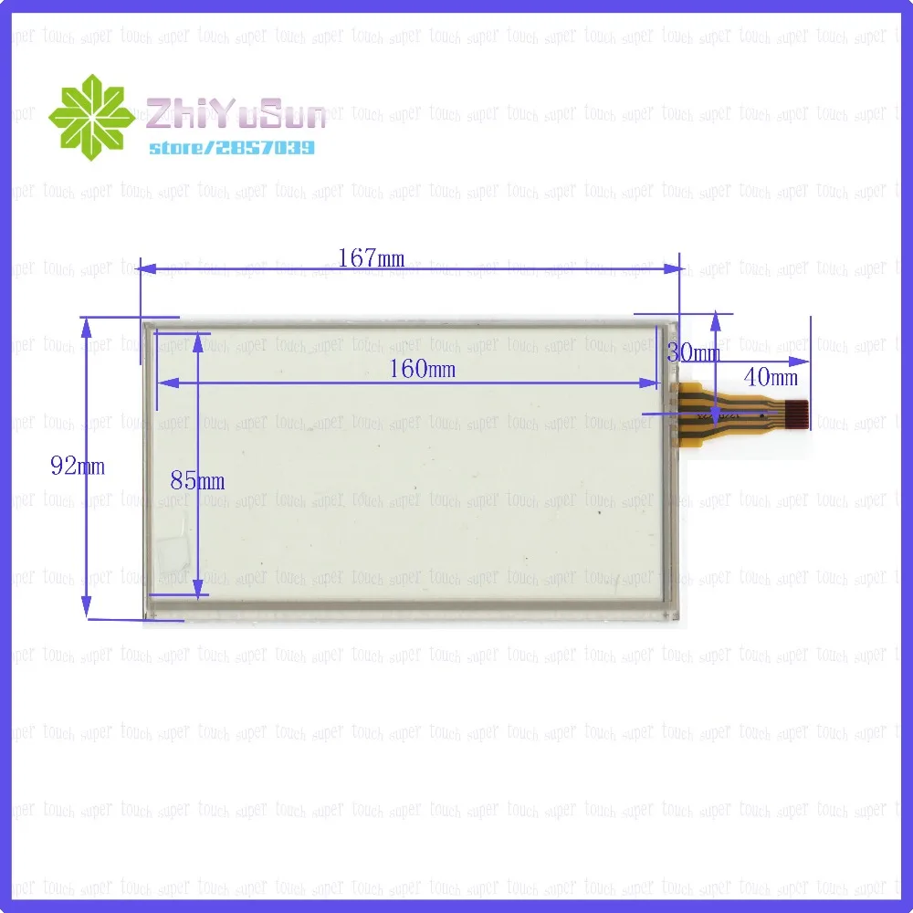 

ZhiYuSun HLD-TP-2554 7Inch 4Wire change 8 lines Resistive TouchScreen Panel Digitizer glass 167mm*92mm for GPS car touch glass