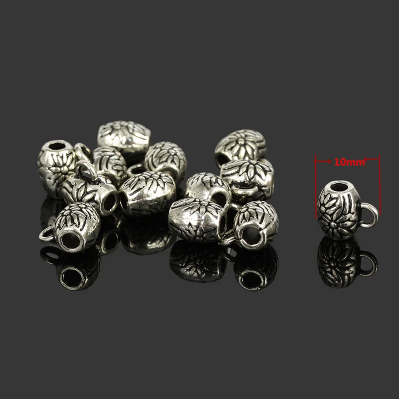 

Wholesale 50pcs/lot Tibetan Silver Tone Cup Connectors Bail Jewelry Findings for Diy Jewelry Making 8x10mm