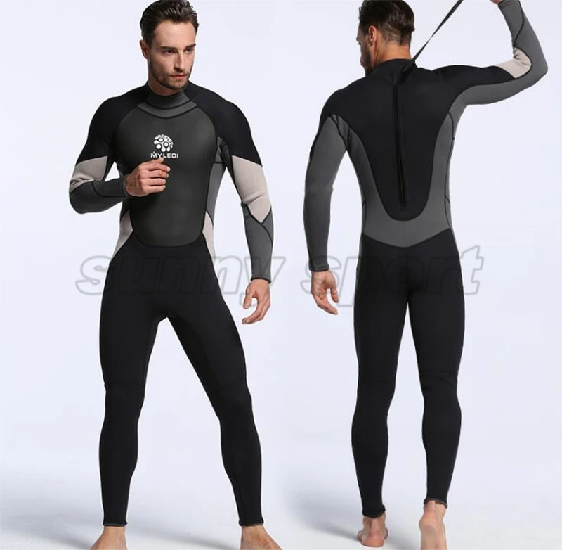 New neoprene 3mm one-piece diving suit waterproof clothing warm wetsuit surfing suit Men's free diving suit