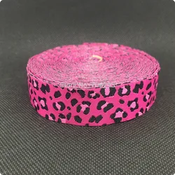 HOT!!! 2015 NEW wholesale 7/8'' 22mm Wide Red leopard grain Woven Jacquard Ribbon dog chain accessories 10yards/lot