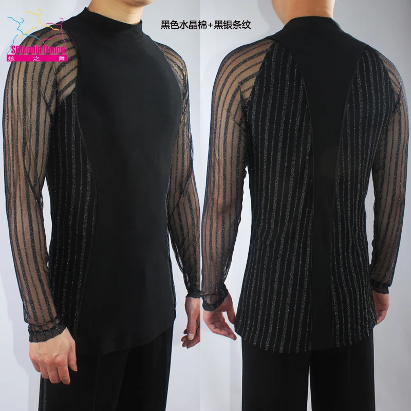 fashion new turtleneck men Latin dance long sleeve shirt clothes free shipping hot sale