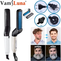 Quick Beard Straightener Brush , Electric Hair Straightening , Heat Brush Magic Massage Comb for Men