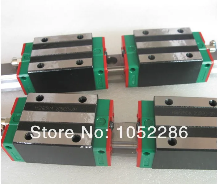 2pcs 100% original Hiwin HGR25-1000mm  and 4pcs HGH25CA narrow blocks linear bush