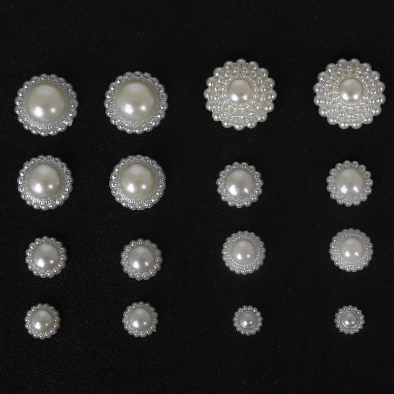 Hot Selling Flat Back Cabochon Imitation Plastic ABS Pearl Sun Flower Beads for DIY Fashion Jewelry Beads Craft Phone Decoration