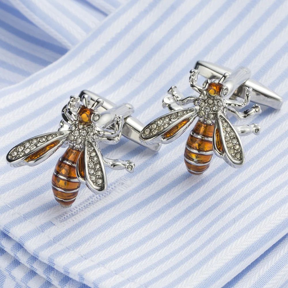 VAGULA Classic Cufflinks Luxury gift Party Wedding Suit Shirt Gemelos Jewelry Buttons Bee Insect Funny Design Cuff links 396