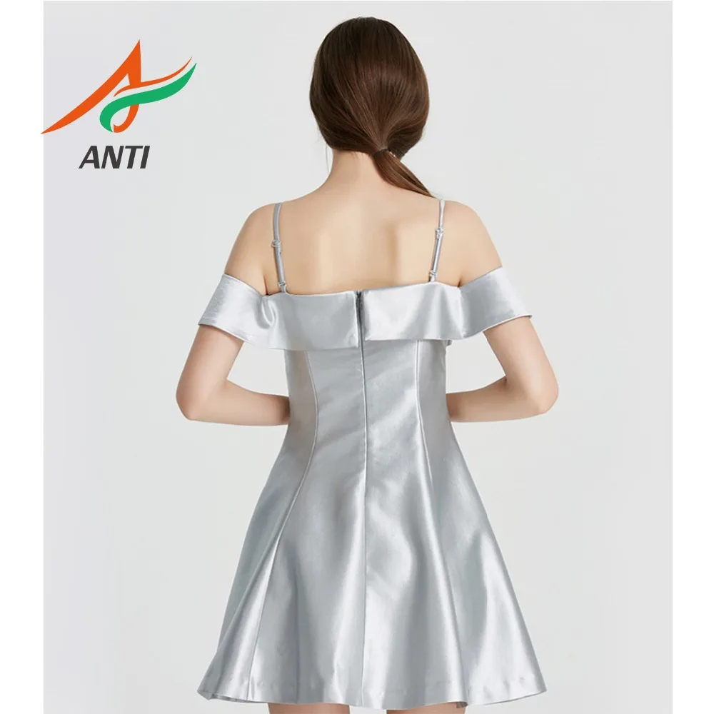 ANTI Fast Shipping Homecoming Dresses High Quality Silver Short Tight Dress 2019 Strapless Sling Vestido de formatura In Stock