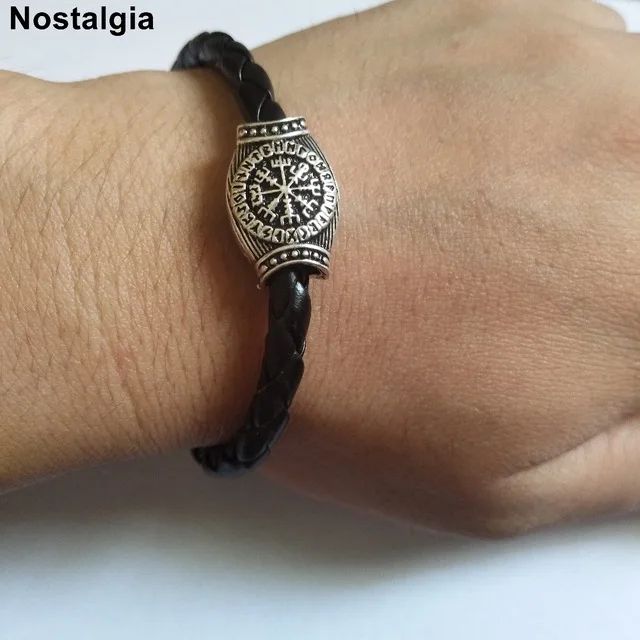 الفايكنج رونز خرز اساور ساحرة لتقوم بها بنفسك مجوهرات الفايكنج ، فيفيسير السلافية كولوفرات البوصلة الثلاثي الثالوث الخرز رجالي بانج #3