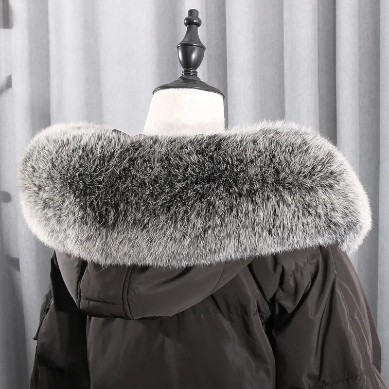 

2025 winter new Fashion Coat Collar men and women models Luxury real fox raccoon fur collar cap Scarf Jackets Coat Shawl