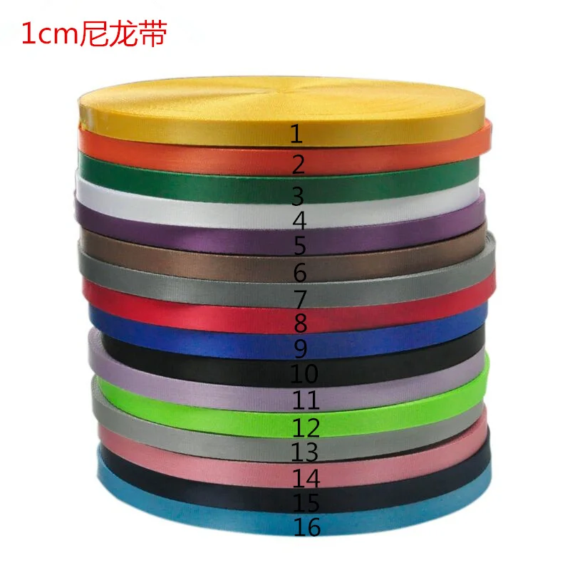 

Wholesale 3/8" 1cm 50Meters Nylon Webbing Colorful Heavy and Strong Zakka Straps Bias Tape for Bags, Hand Made Accessories Belt