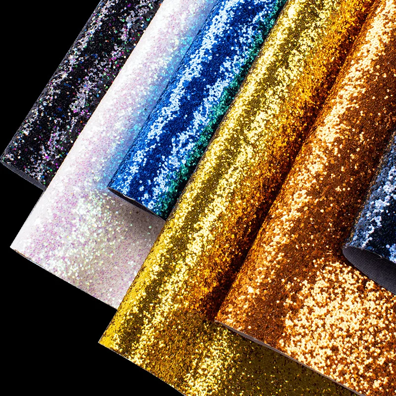 25cm*34cm Sequin Glitter PU faux leather fabric DIY Handmade Sew Clothes Accessories Supplies