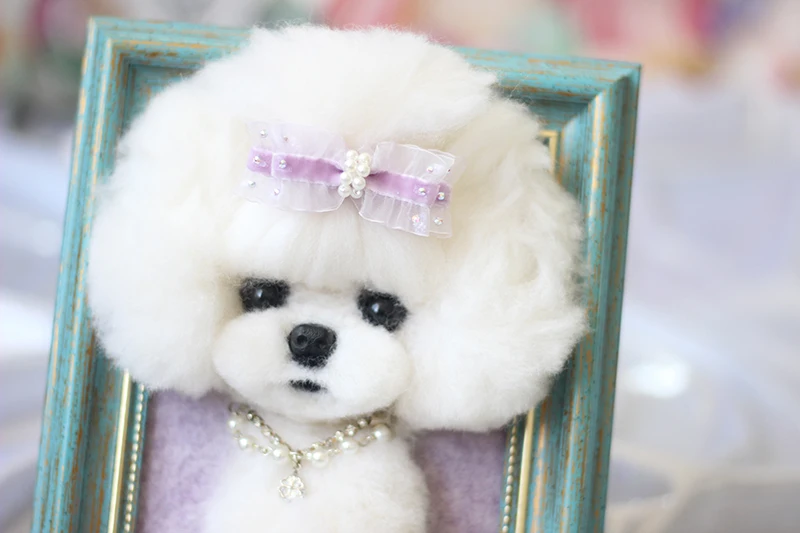 Pet puppy headwear Teddy Bear headgear Yorkshire pet jewelry top clip accessories hair frog clip lace pearl point drill double