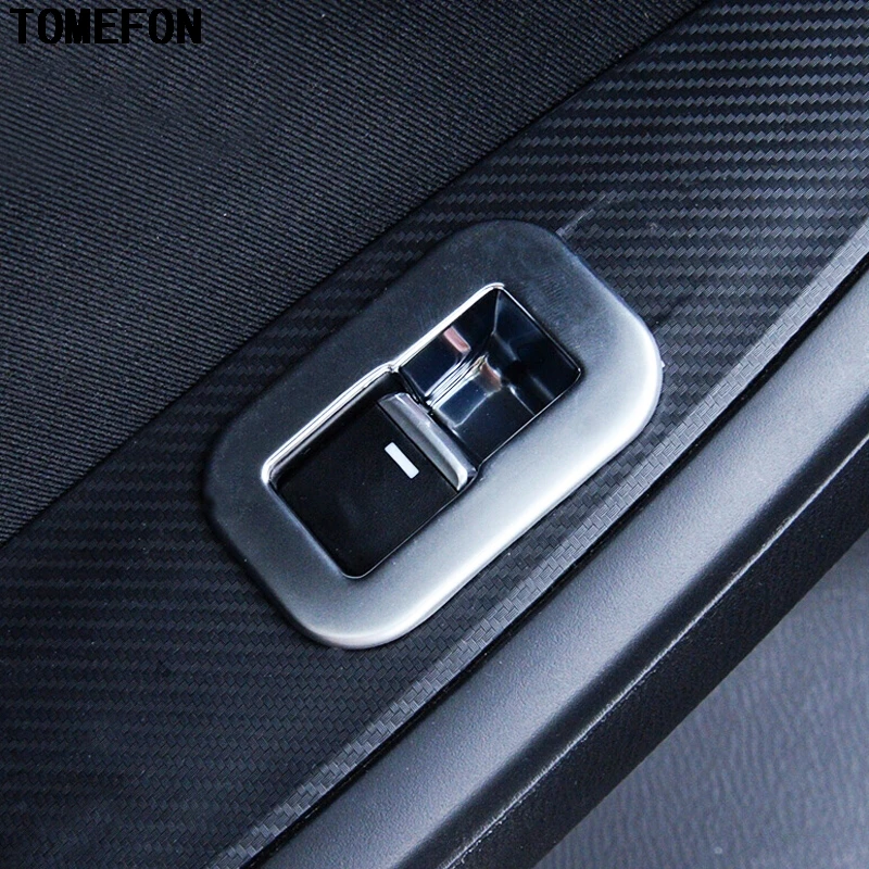 TOMEFON For Mazda 2 Demio DJ DL 2015 2016 ABS Pearl Chrome Interior Inner Door Window Switch Buttons panel Cover Trim 4pcs