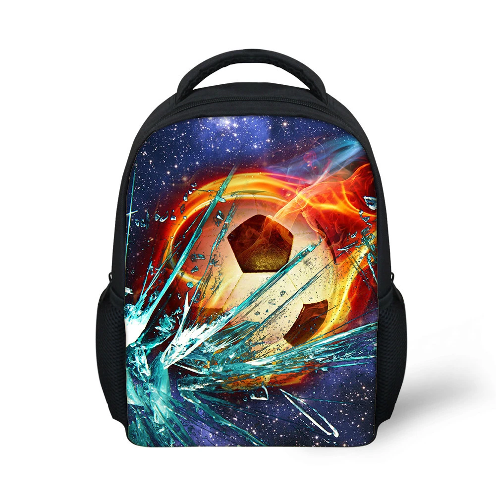 ELVISWORDS Cool Fire Ball Print Small School Bags For Teenager Kindergarten Kids Bag School Backpack Boys Girls Mochila Escolar