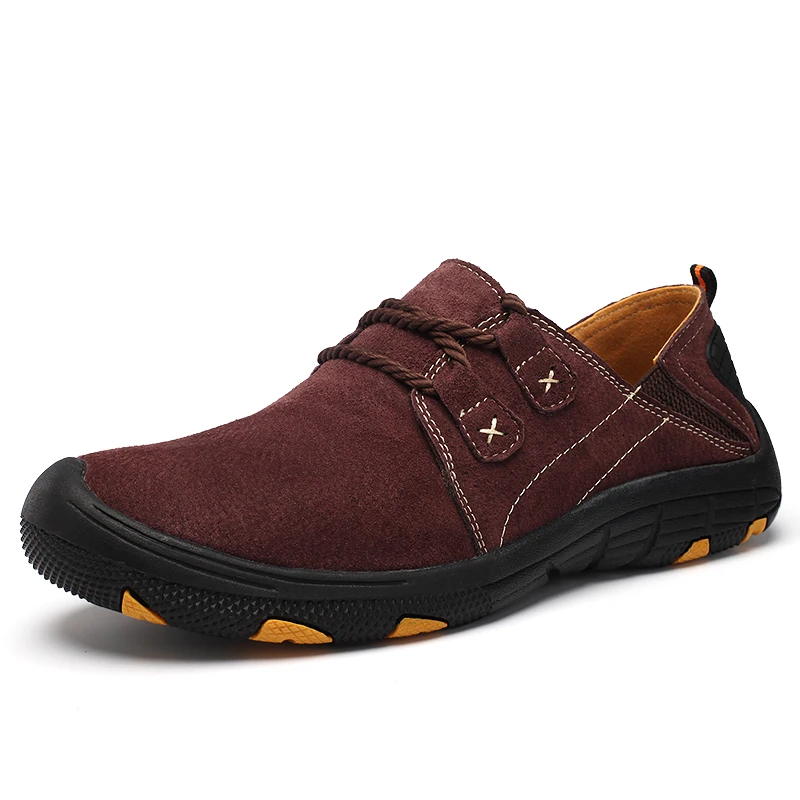 Vancat New Genuine Leather Casual Shoes Men Loafers Suede Men Shoes Breathable Outdoor Training Shoes Walking Zapatos sneakers