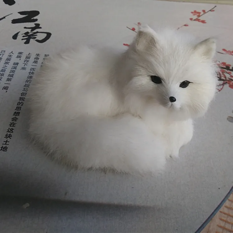 

creative Simulation fox toy polyethylene&furs white fox model gift about 16x11.5x13cm y0316