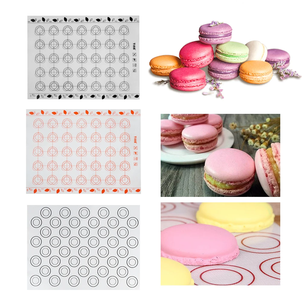 Alfombrilla de silicona antiadherente para hornear Macaron, utensilios para hornear, amasar al horno, hoja de pastelería, almohadilla rodante, herramientas para hacer pasteles, 1 unidad
