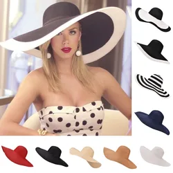 Lawliet-sombreros de paja plegables de gran tamaño para mujer, visera ancha enorme, para playa y boda, para fiesta, A330, 7,1 pulgadas/18cm