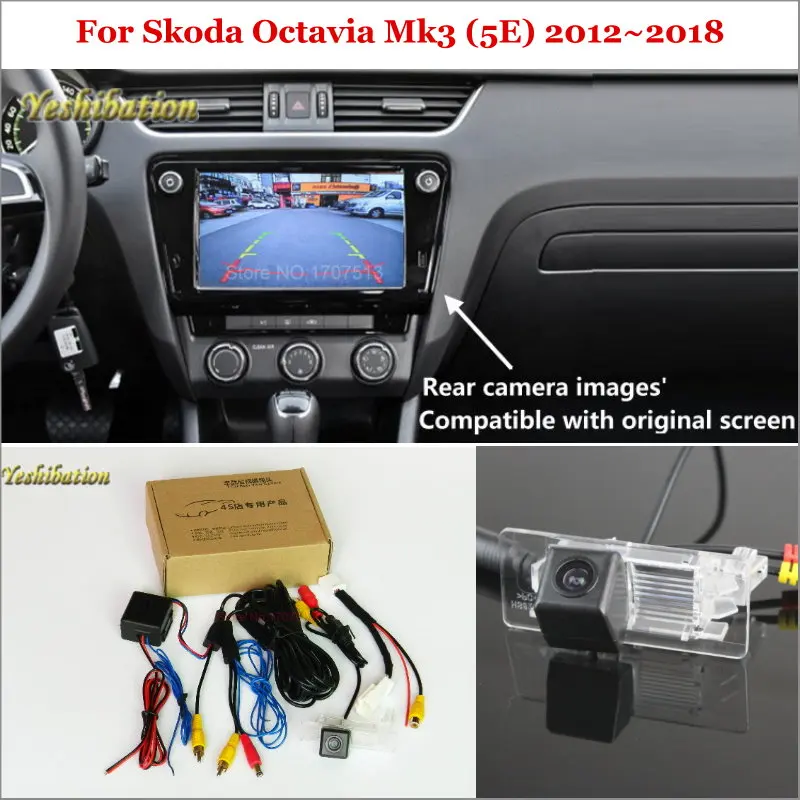 

Yeshibation Car Rear View Back Up Reverse Camera Sets For Skoda Octavia Mk3 (5E) 2012~2018 - RCA & Original Screen Compatible