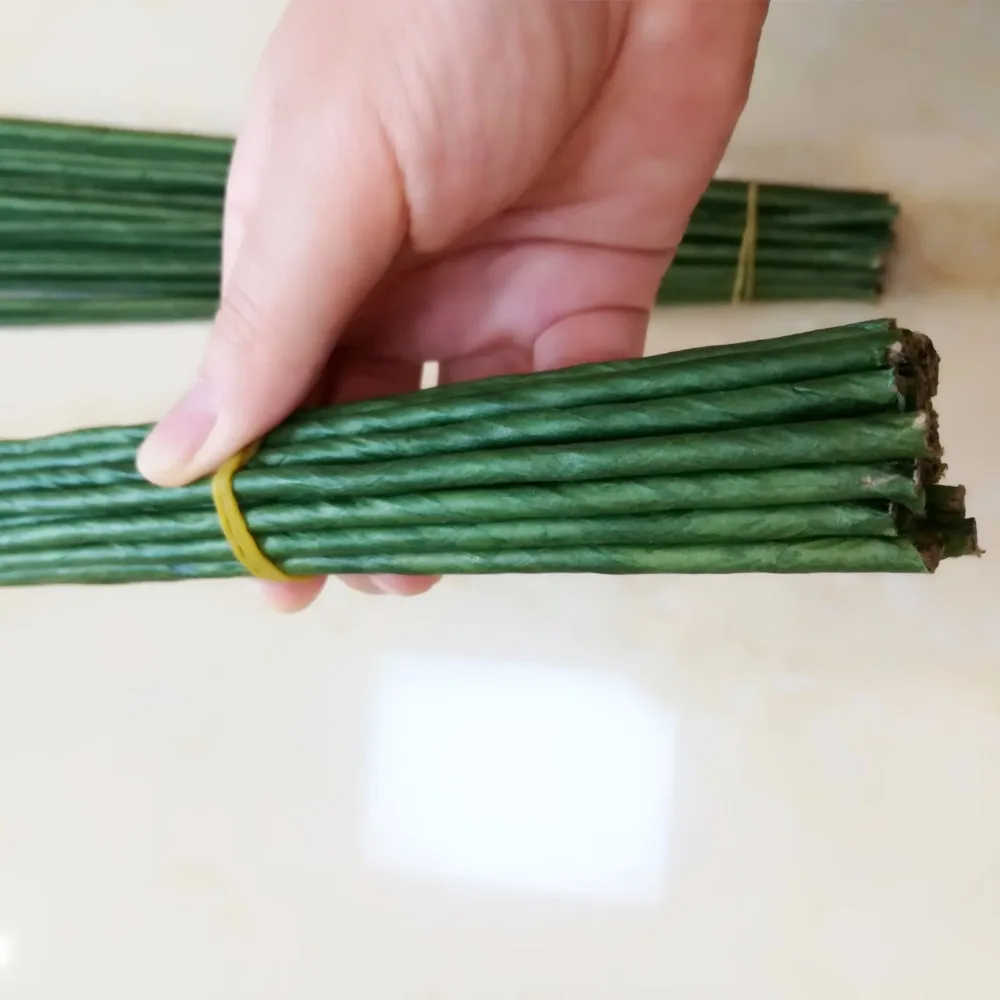 1/2/3/4/5mm 40/60cm Artificial Green Flower Stem DIY Floral Material Handmade Wire Stem Accessoies for Wedding Home Decoration