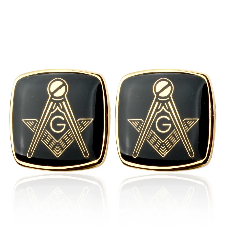 

C-MAN shirt cufflinks for mens Brand cuff buttons Golden Masonic cuff link gemelos High Quality abotoaduras Designer Jewelry