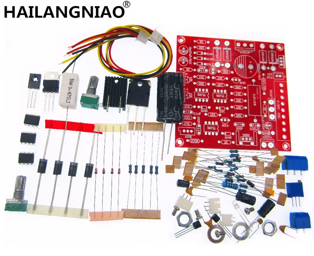 1set Adjustable 0-30V 2mA - 3A DC Regulated Power Supply DIY Kit Short Circuit Current Limiting Protection assembly parts