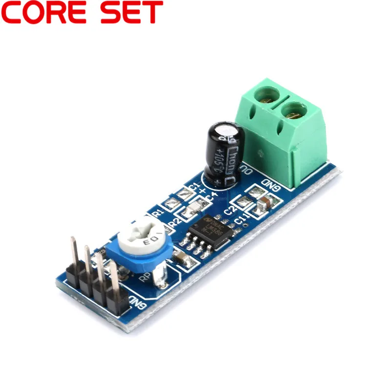 5PCS LM386 Audio Power Amplifier Module 20 Times Multiplier Gain Amplifier Board Mono Power Amplifier 5V-12V Input