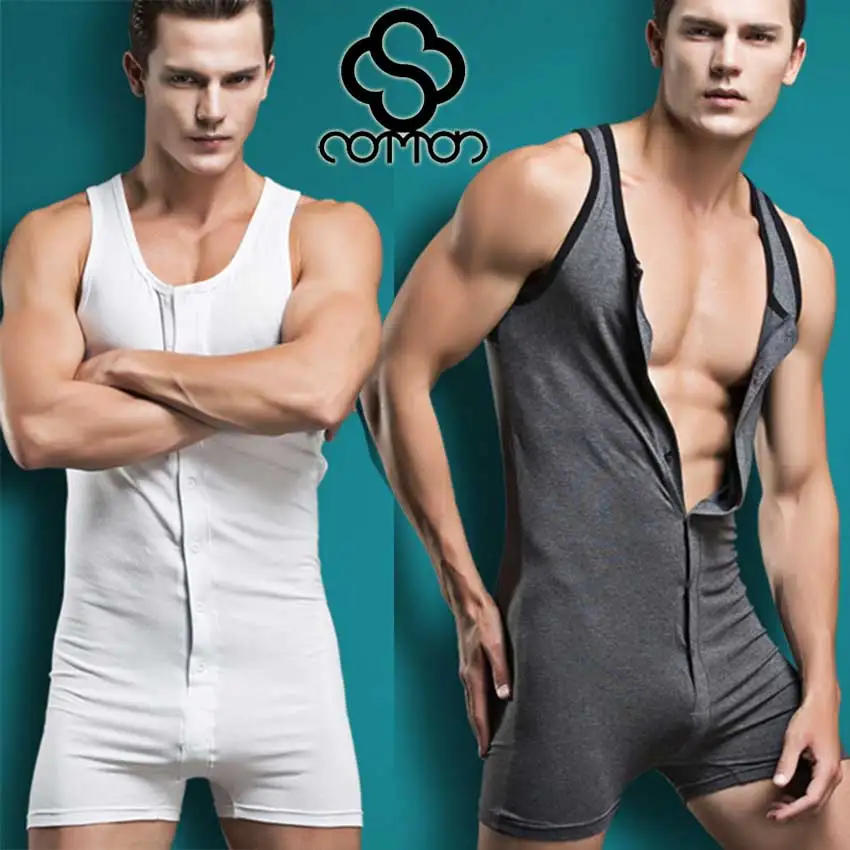 Superbody Sexy Leotard Undershirt Men bodysuit body stocking sexy jumpsuit wresting Sport Cotton Top and bottom shaper men club