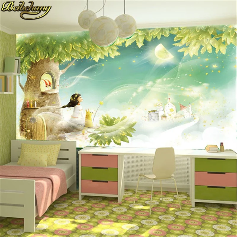 beibehang Children room dream cartoon background Custom photo wall paper rolls room cozy living room 3d mural wallpaper for kids