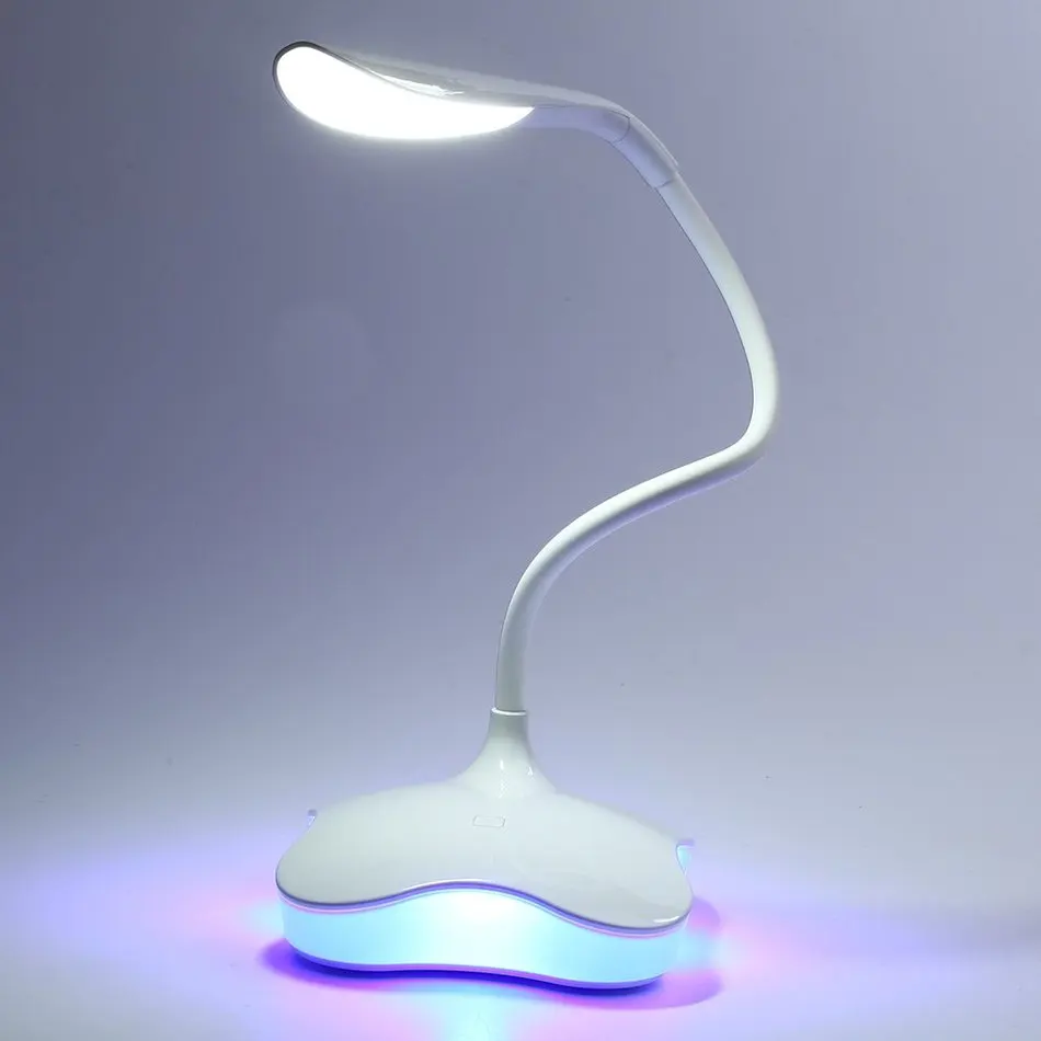 

Modern 14 LED USB Bulbs Table Desk Lamps Night Light Auto Sensor 3 Level Dimmabl Bedside Projector Bedroom Study Reading Lights