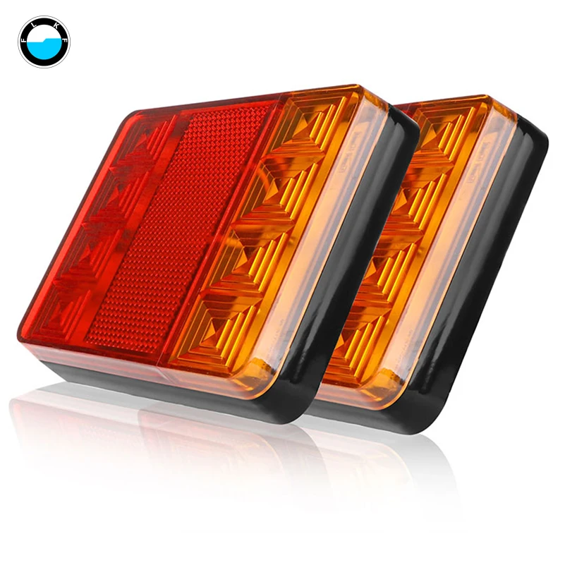 2Pcs 8 LEDS Car Truck Rear Tail Light Warning Lights Rear Lamps  Waterproof Tailight Parts for Trailer Caravans