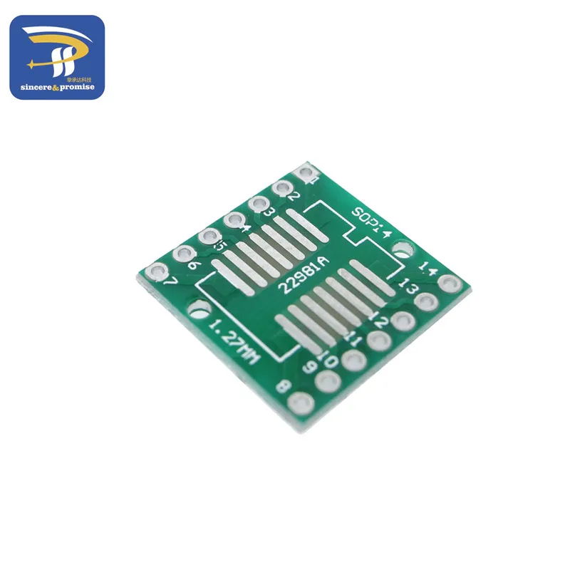 10pcs SOP14 SSOP14 TSSOP14 to DIP14 Pinboard SMD To DIP Adapter 0.65mm/1.27mm to 2.54mm DIP Pin Pitch PCB Board Converter Socket