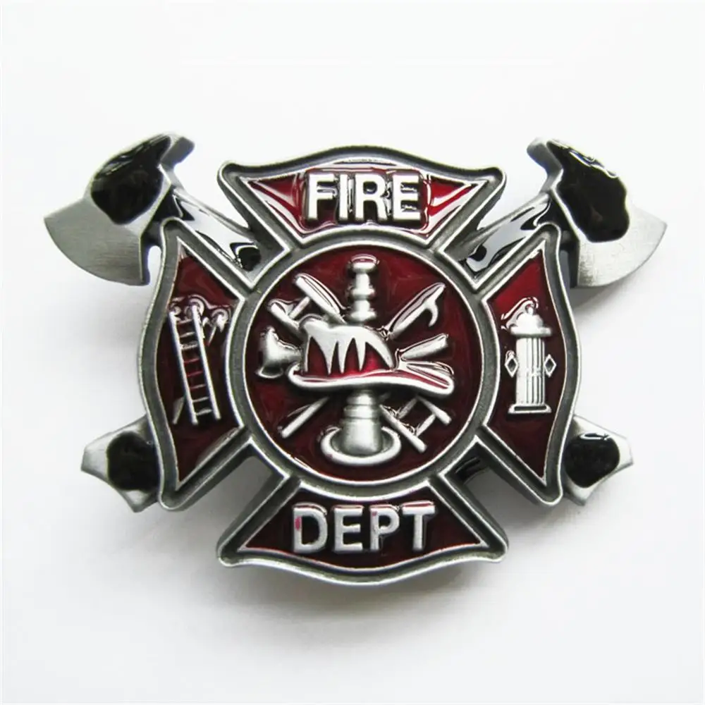 

New Vintage Style Enamel Men Belt Buckle Fire Fighter Cross Belt Buckle also Stock in US BUCKLE-OC010