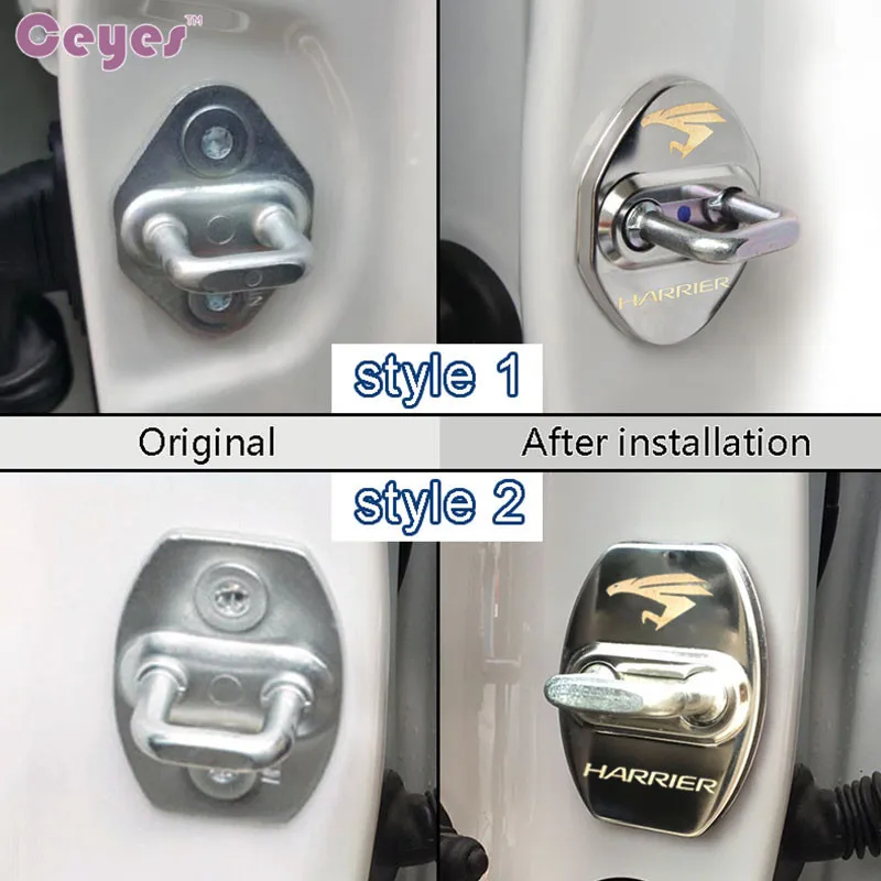 4pcs Car Styling Door Lock Cover Stickers auto Accessories Metal Exterior Accessories Case For Toyota Harrier 2021 2022 2023