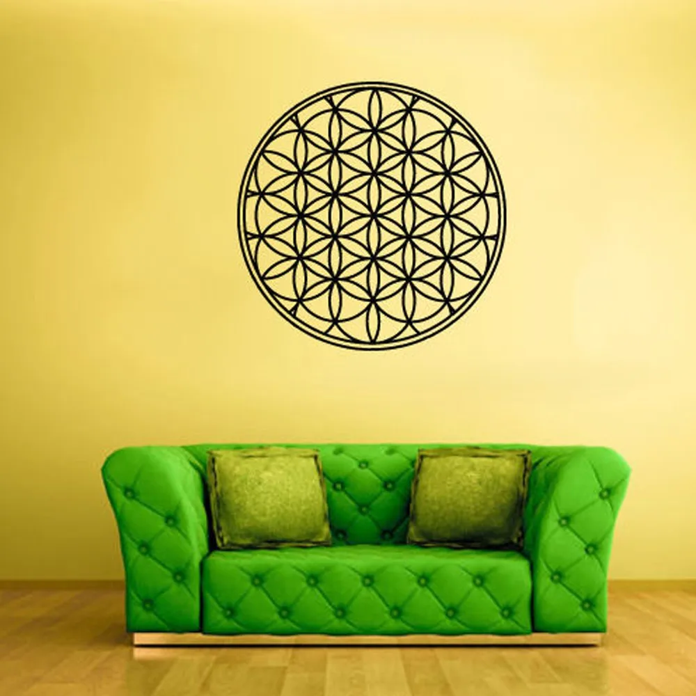 56x56cm Wall Decals Mandala Indian Pattern Yoga Oum Om Sign Decal Vinyl Sticker