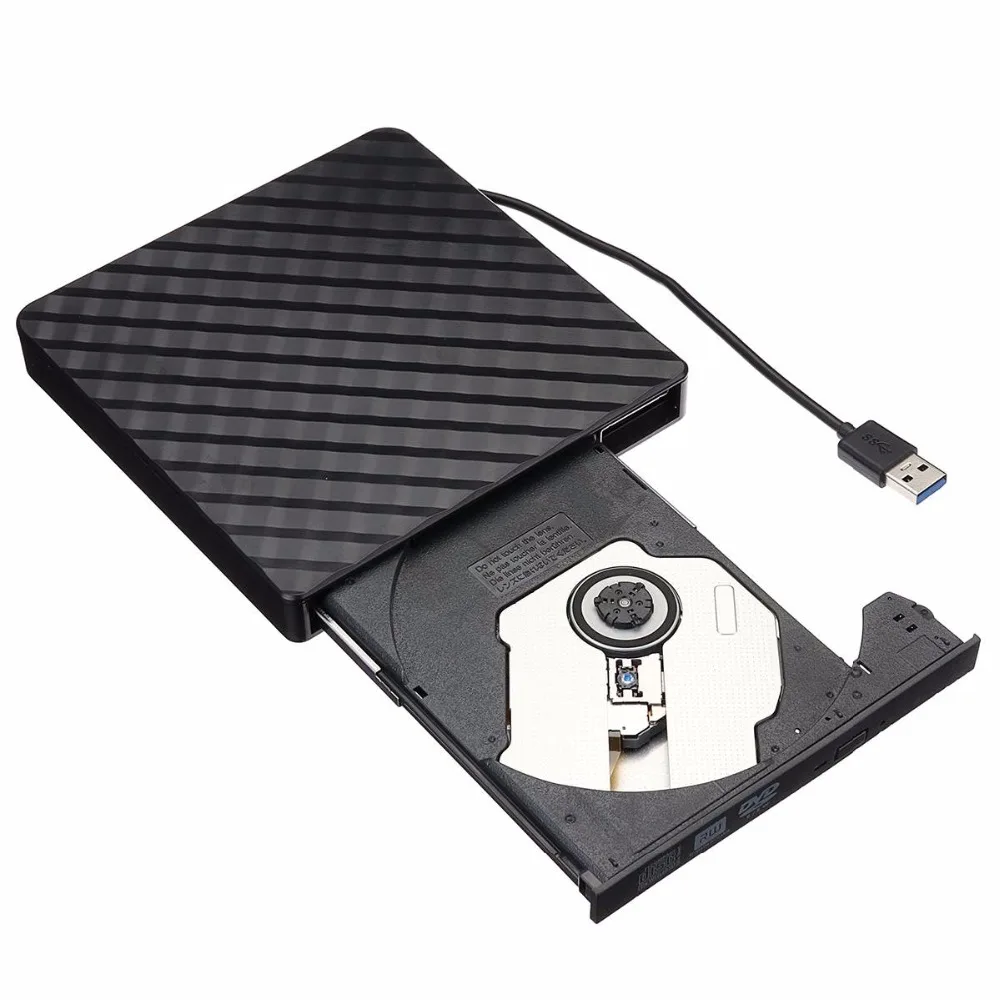 External USB3.0 DVD RW CD Writer Slim Optical Drive Burner Reader Player Tray Type Portable For PC Laptop