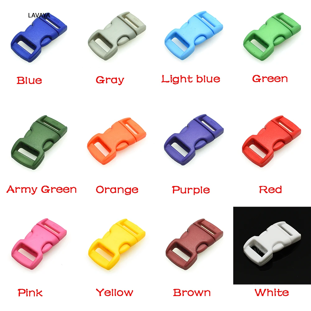 13 sztuk/paczka 3/8 "(10mm) kolorowe wyprofilowane boczne mini klamry klamra paska do bransoletki Paracord